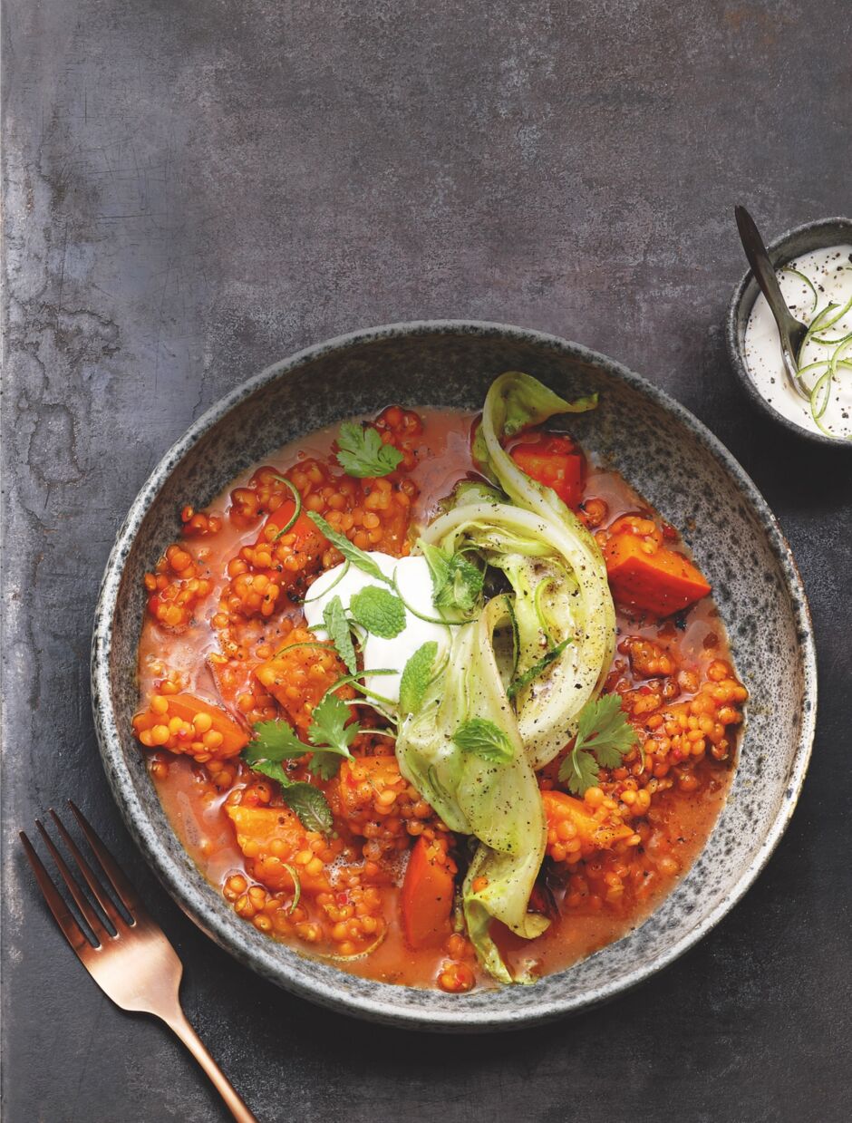 Curry von roten Linsen und Kürbis mit Spitzkohl | Feinschmecker