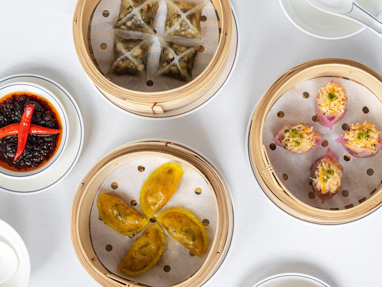 Mixed Vegetable Dumplings, Steamed Crab and Cuttlefish Dumpling